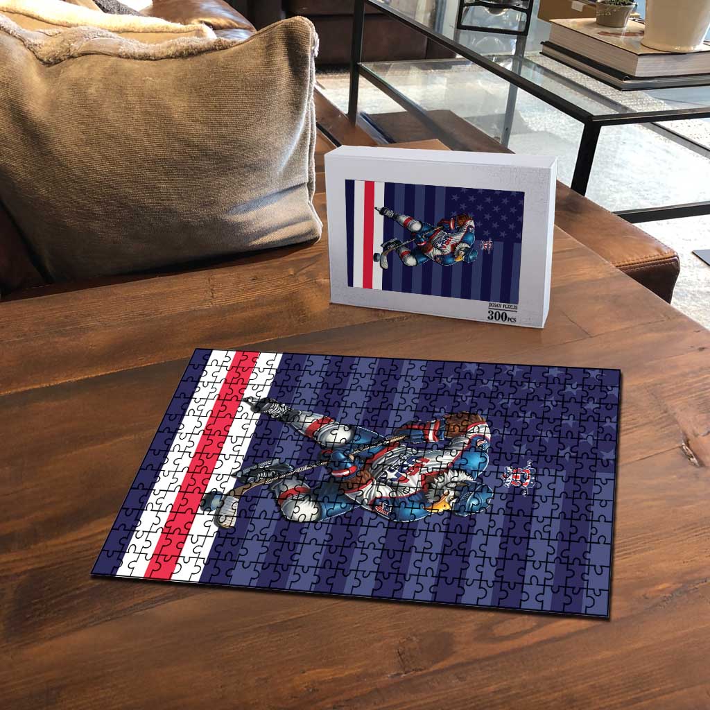 USA Ice Hockey Puzzle United States Eagle Mascot Style