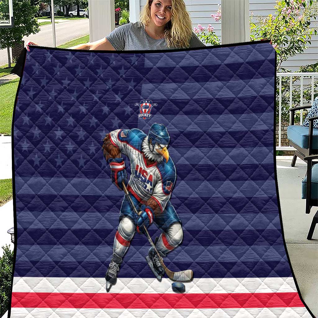 USA Ice Hockey Quilt United States Eagle Mascot Style