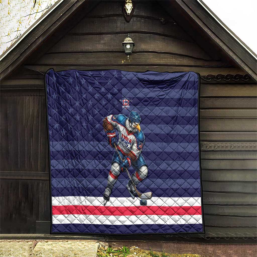 USA Ice Hockey Quilt United States Eagle Mascot Style