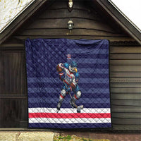 USA Ice Hockey Quilt United States Eagle Mascot Style