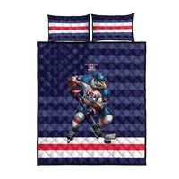 USA Ice Hockey Quilt Bed Set United States Eagle Mascot Style