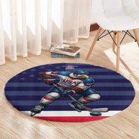 USA Ice Hockey Round Carpet United States Eagle Mascot Style