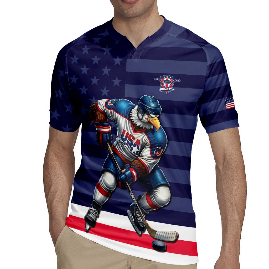 Custom USA Ice Hockey Rugby Jersey United States Eagle Mascot Style