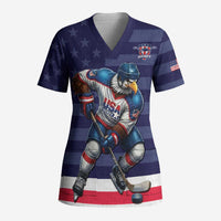 Custom USA Ice Hockey Scrub Top United States Eagle Mascot Style