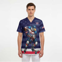 Custom USA Ice Hockey Scrub Top United States Eagle Mascot Style