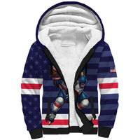 Custom USA Ice Hockey Sherpa Hoodie United States Eagle Mascot Style