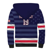 Custom USA Ice Hockey Sherpa Hoodie United States Eagle Mascot Style