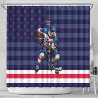 USA Ice Hockey Shower Curtain United States Eagle Mascot Style