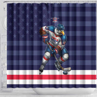 USA Ice Hockey Shower Curtain United States Eagle Mascot Style