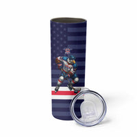 Custom USA Ice Hockey Skinny Tumbler United States Eagle Mascot Style