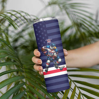 Custom USA Ice Hockey Skinny Tumbler United States Eagle Mascot Style