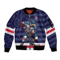 Custom USA Ice Hockey Sleeve Zip Bomber Jacket United States Eagle Mascot Style