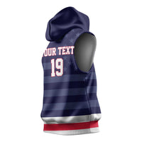 Custom USA Ice Hockey Sleeveless Hoodie United States Eagle Mascot Style