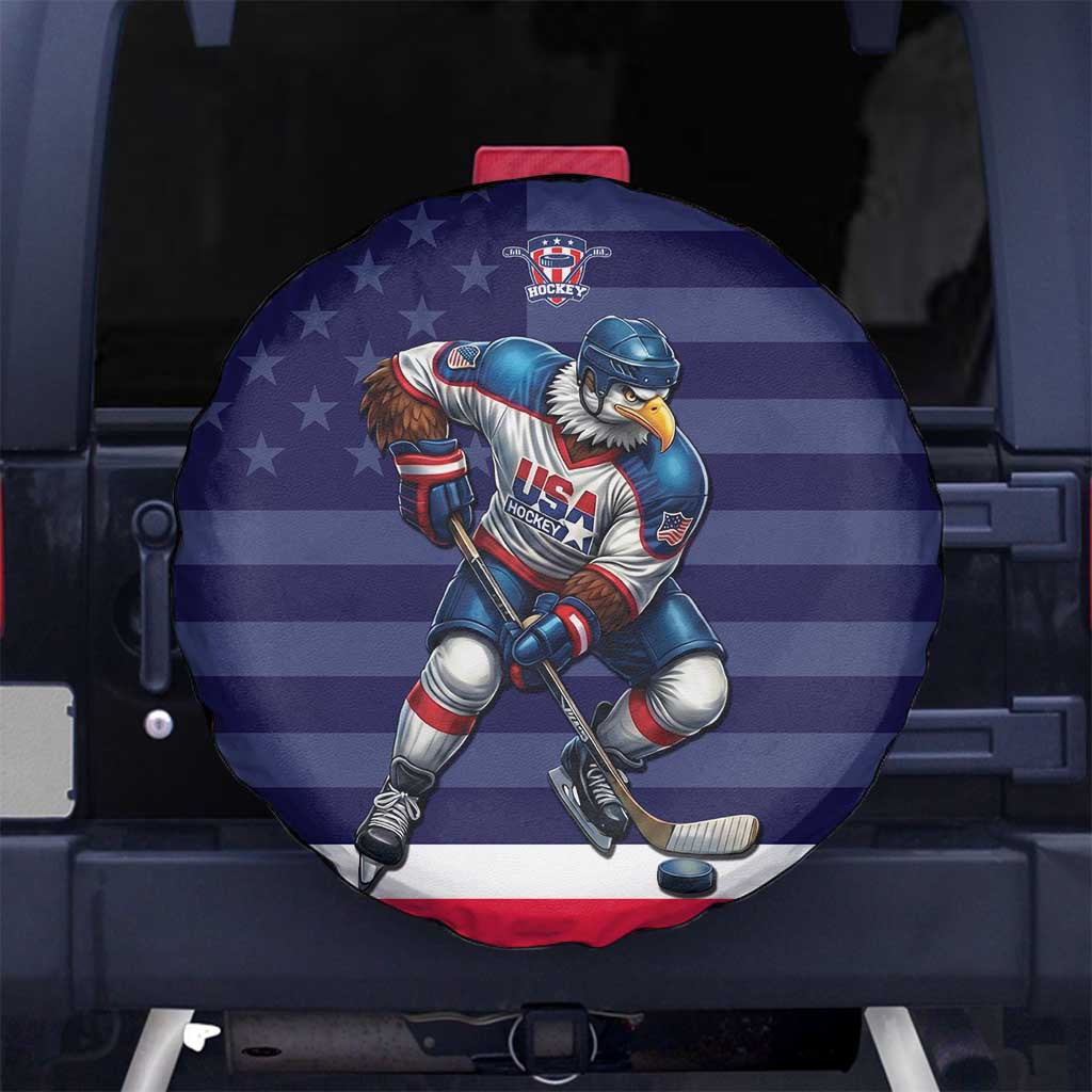 USA Ice Hockey Spare Tire Cover United States Eagle Mascot Style