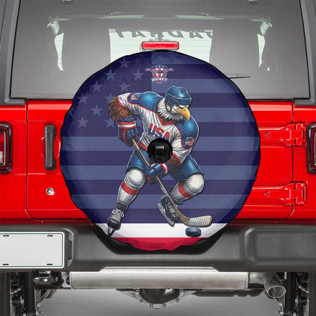 USA Ice Hockey Spare Tire Cover United States Eagle Mascot Style