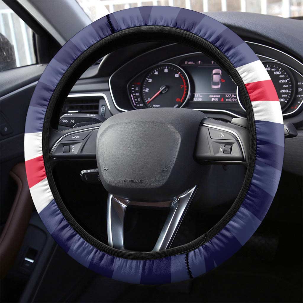 USA Ice Hockey Steering Wheel Cover United States Eagle Mascot Style