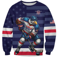 Custom USA Ice Hockey Sweatshirt United States Eagle Mascot Style