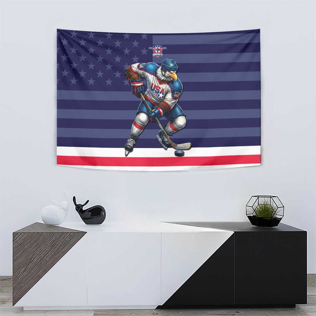 USA Ice Hockey Tapestry United States Eagle Mascot Style