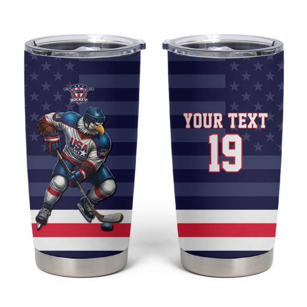 Custom USA Ice Hockey Tumbler Cup United States Eagle Mascot Style