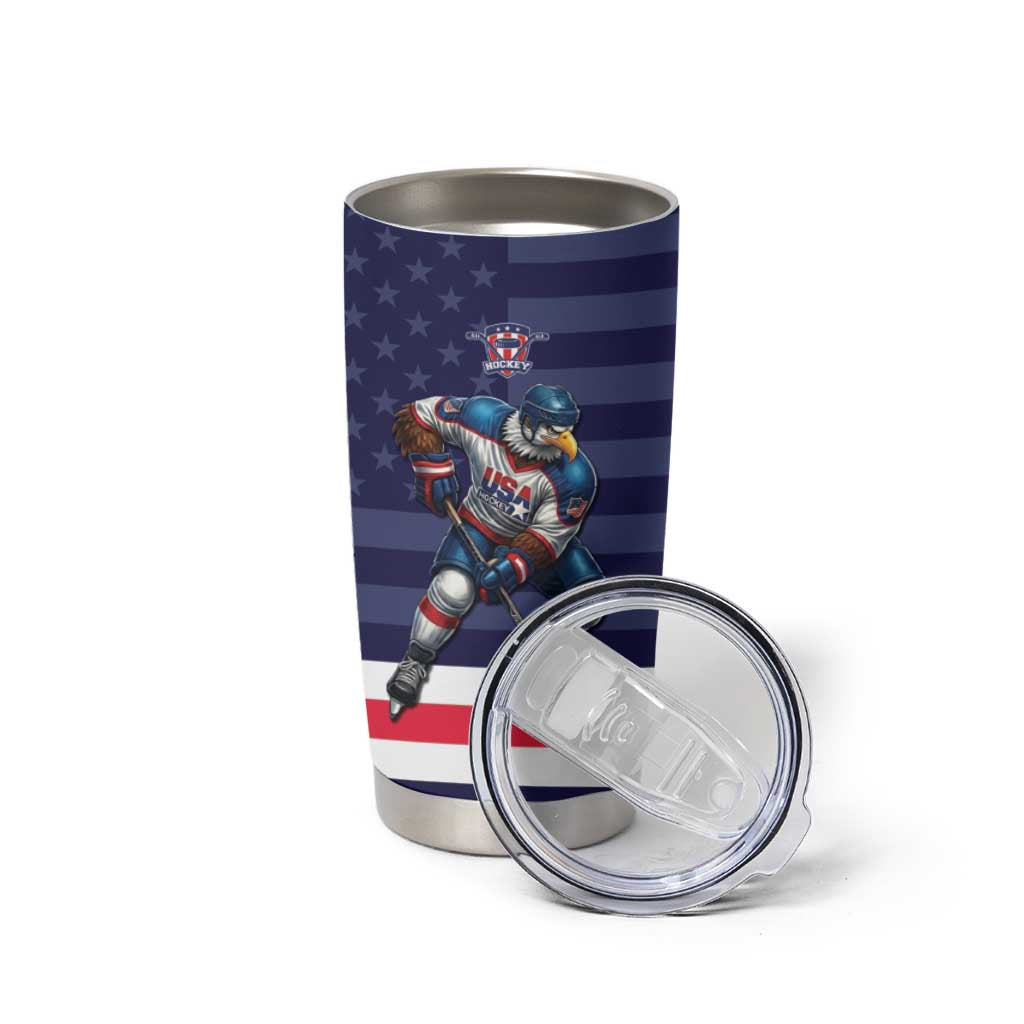 Custom USA Ice Hockey Tumbler Cup United States Eagle Mascot Style