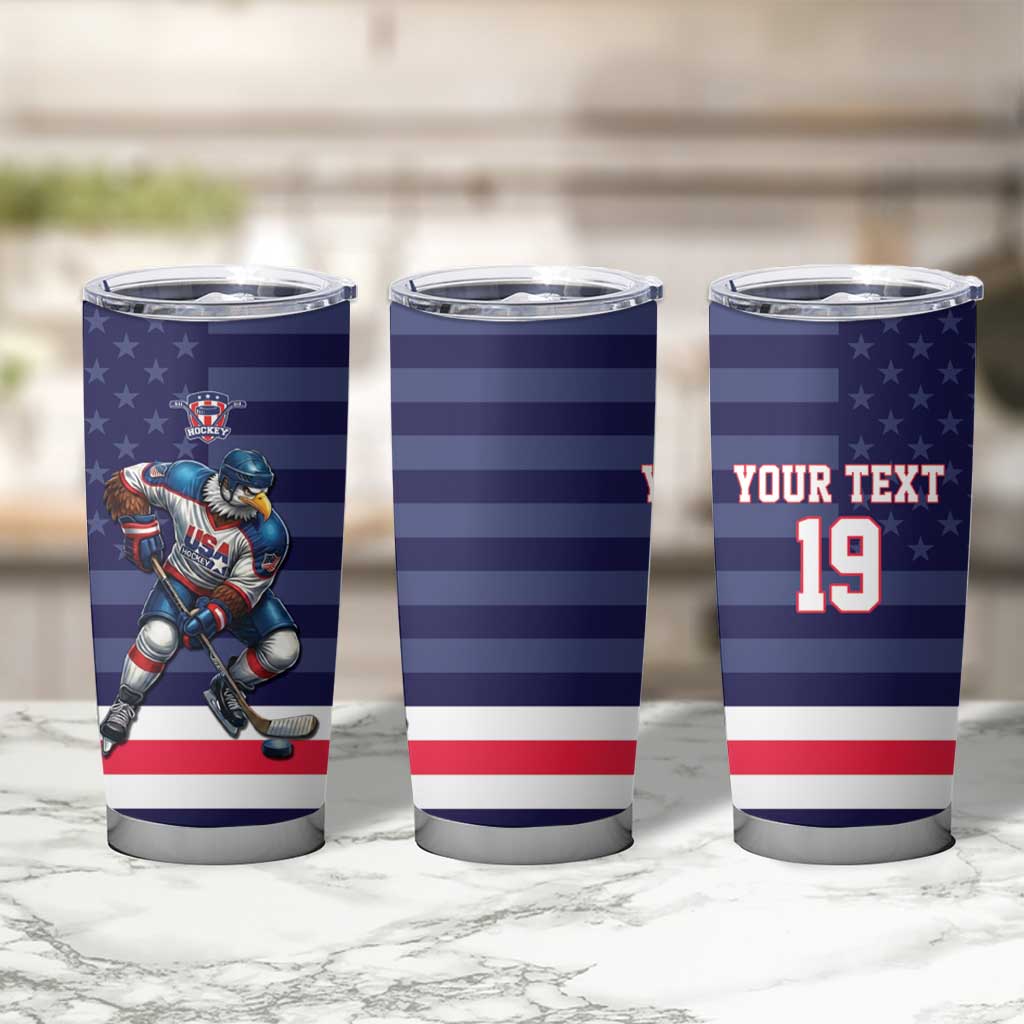Custom USA Ice Hockey Tumbler Cup United States Eagle Mascot Style