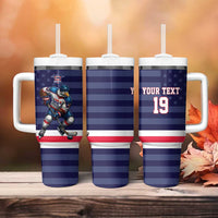 Custom USA Ice Hockey Tumbler With Handle United States Eagle Mascot Style