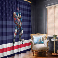 USA Ice Hockey Window Curtain United States Eagle Mascot Style