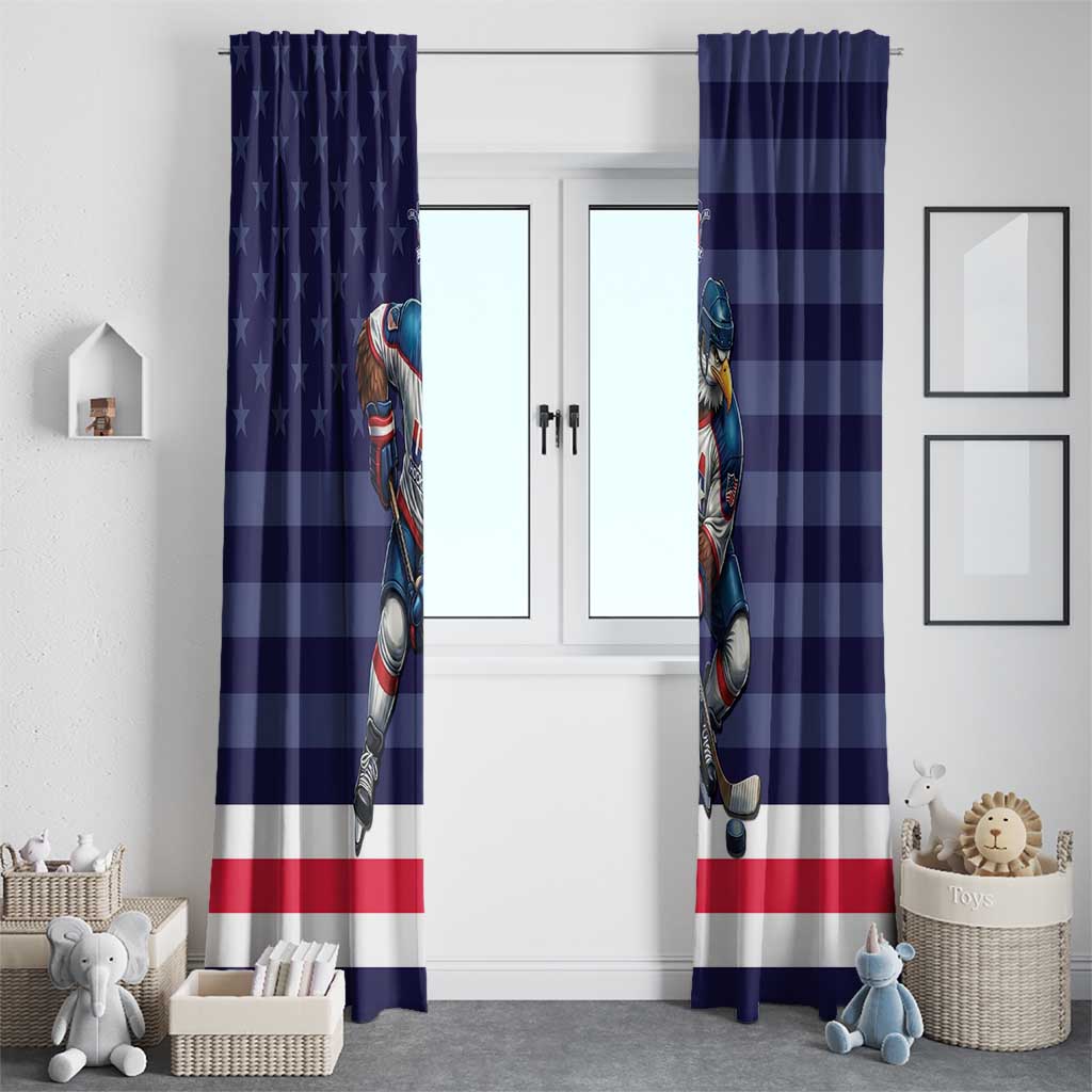 USA Ice Hockey Window Curtain United States Eagle Mascot Style