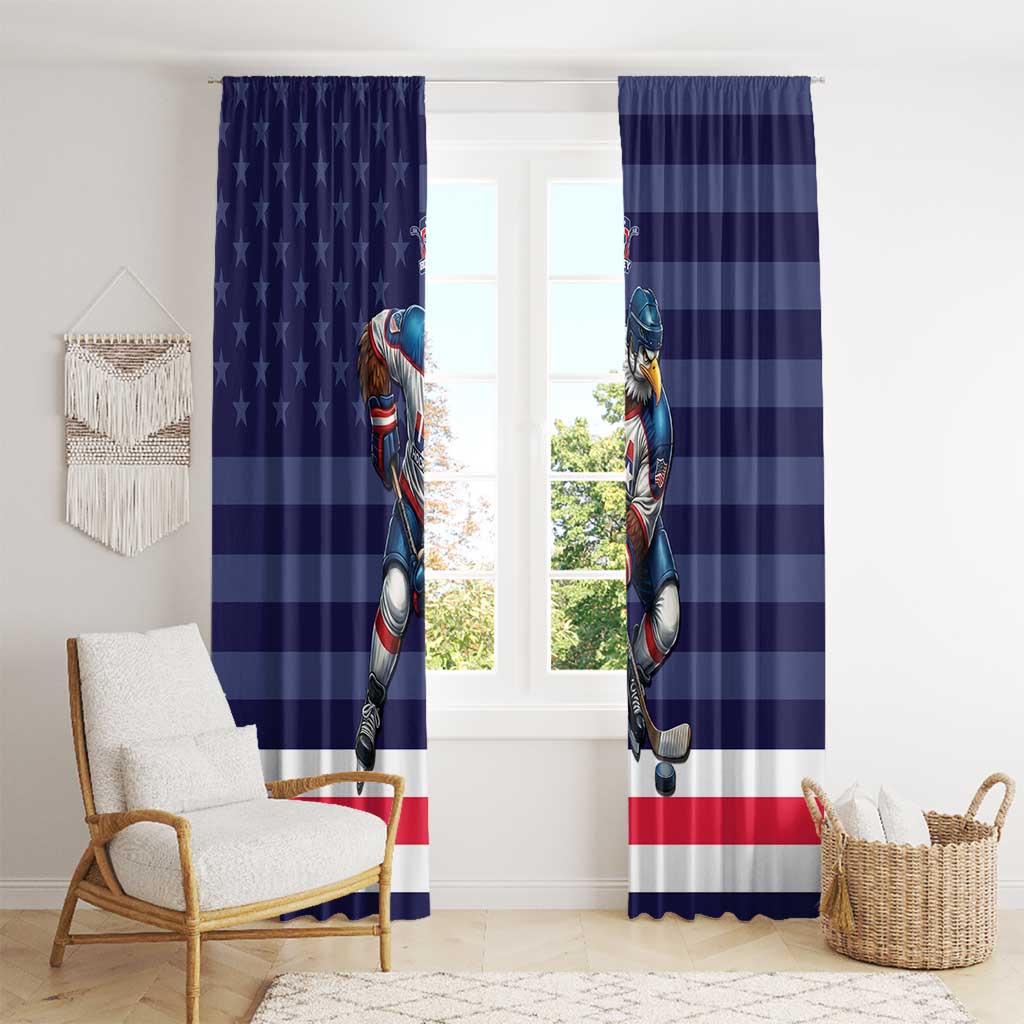 USA Ice Hockey Window Curtain United States Eagle Mascot Style