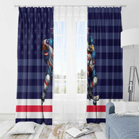 USA Ice Hockey Window Curtain United States Eagle Mascot Style