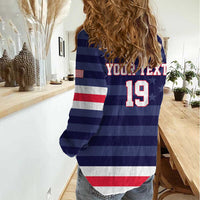 Custom USA Ice Hockey Women Casual Shirt United States Eagle Mascot Style