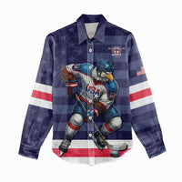 Custom USA Ice Hockey Women Casual Shirt United States Eagle Mascot Style