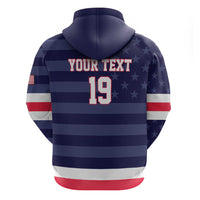 Custom USA Ice Hockey Zip Hoodie United States Eagle Mascot Style