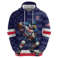 Custom USA Ice Hockey Zip Hoodie United States Eagle Mascot Style