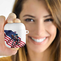 USA Ice Hockey AirPods Case Eagle Mascot Stars and Stripes Design