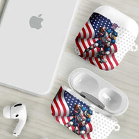 USA Ice Hockey AirPods Case Eagle Mascot Stars and Stripes Design