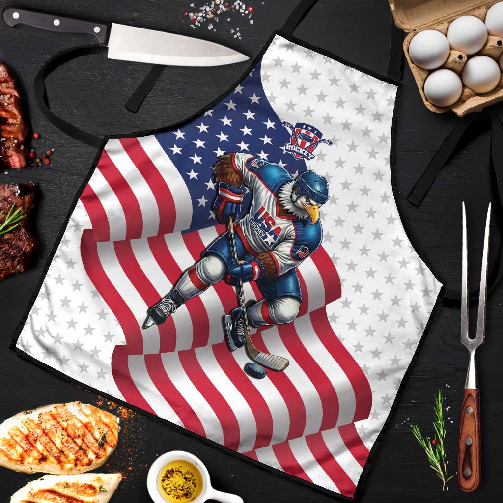 USA Ice Hockey Apron Eagle Mascot Stars and Stripes Design