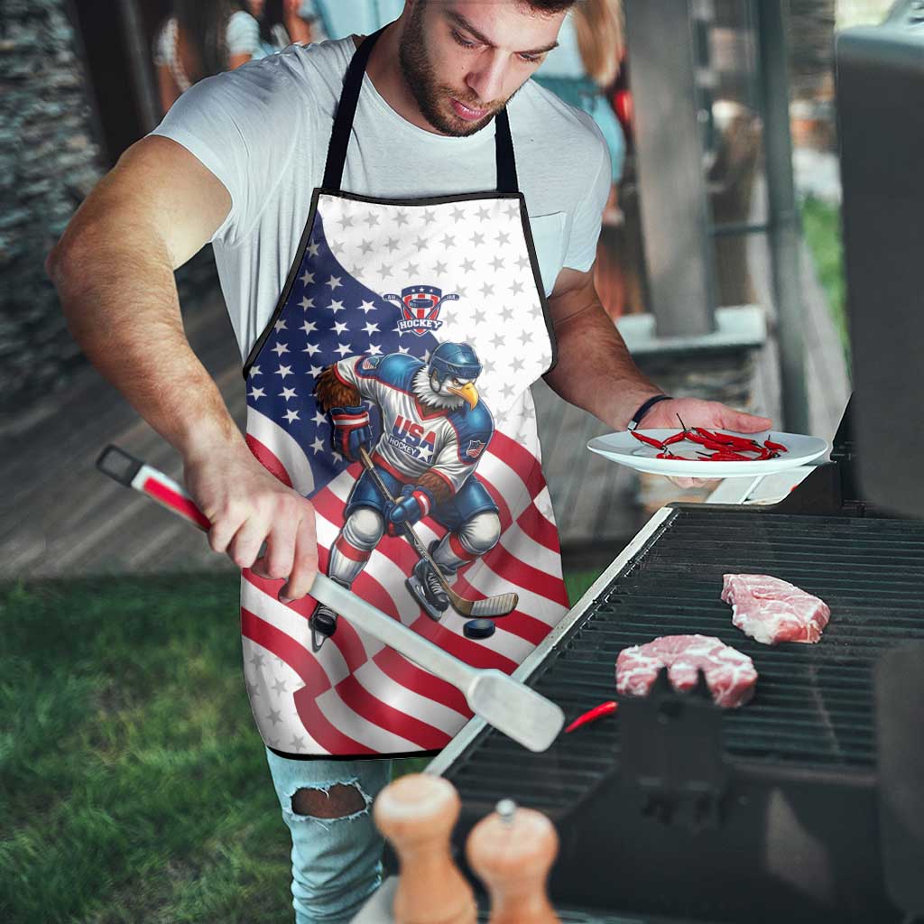 USA Ice Hockey Apron Eagle Mascot Stars and Stripes Design