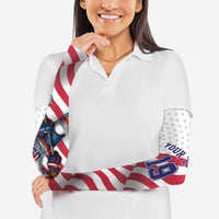 Custom USA Ice Hockey Arm Sleeves Eagle Mascot Stars and Stripes Design