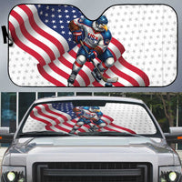 USA Ice Hockey Auto Sun Shade Eagle Mascot Stars and Stripes Design