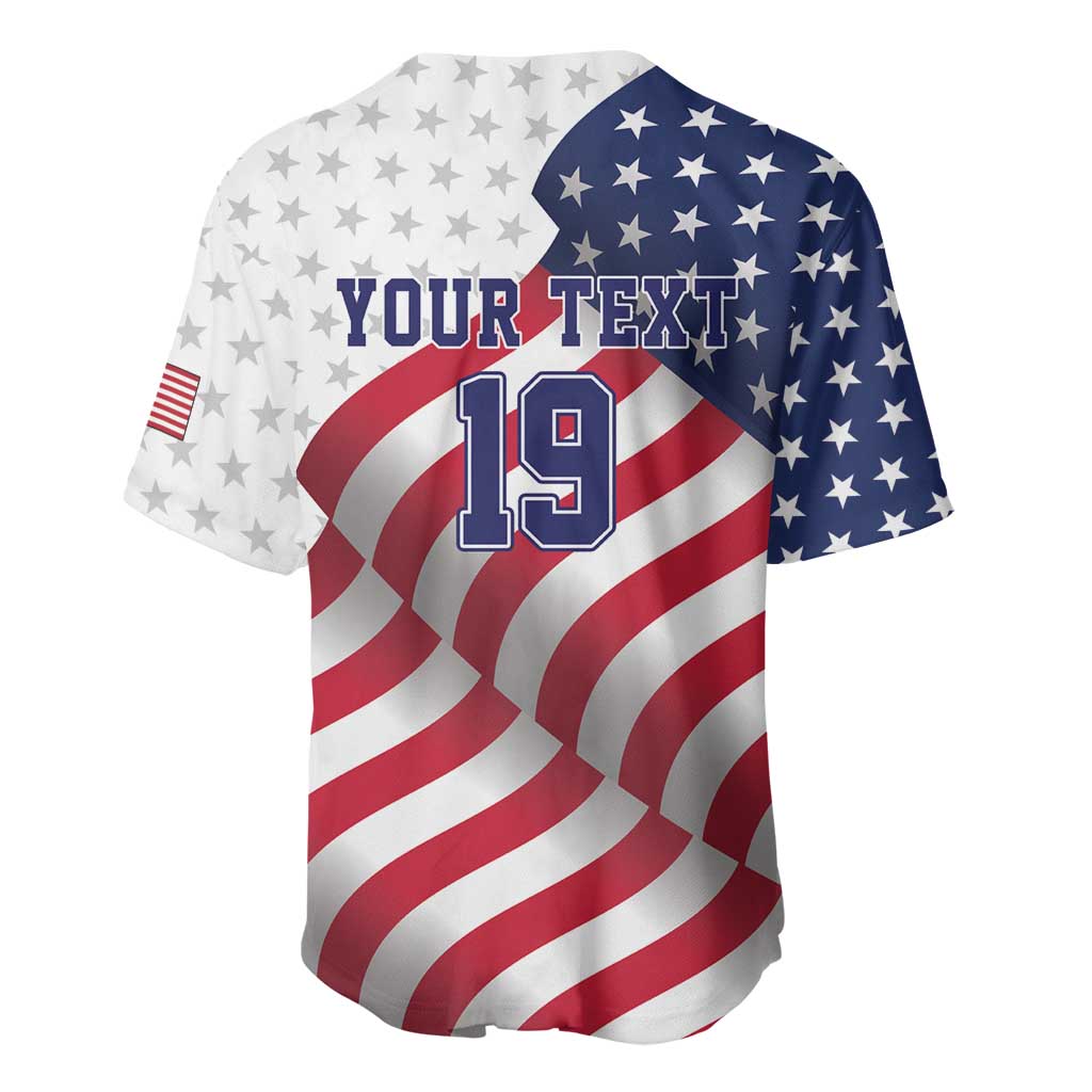 Custom USA Ice Hockey Baseball Jersey Eagle Mascot Stars and Stripes Design