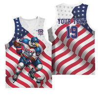 Custom USA Ice Hockey Basketball Jersey Eagle Mascot Stars and Stripes Design