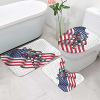 USA Ice Hockey Bathroom Set Eagle Mascot Stars and Stripes Design