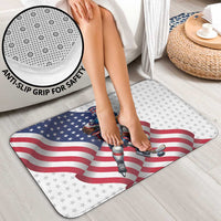 USA Ice Hockey Bathroom Set Eagle Mascot Stars and Stripes Design
