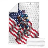 USA Ice Hockey Blanket Eagle Mascot Stars and Stripes Design
