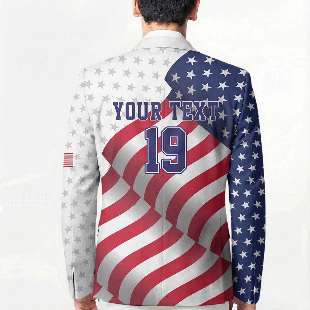 Custom USA Ice Hockey Blazer Eagle Mascot Stars and Stripes Design