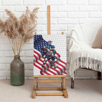 USA Ice Hockey Canvas Wall Art Eagle Mascot Stars and Stripes Design