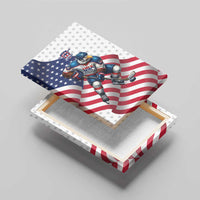 USA Ice Hockey Canvas Wall Art Eagle Mascot Stars and Stripes Design