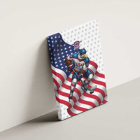 USA Ice Hockey Canvas Wall Art Eagle Mascot Stars and Stripes Design