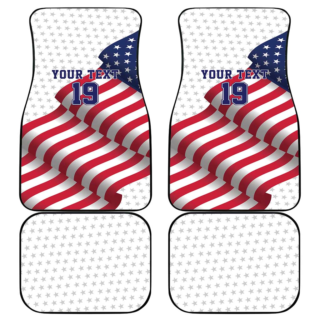 Custom USA Ice Hockey Car Mats Eagle Mascot Stars and Stripes Design